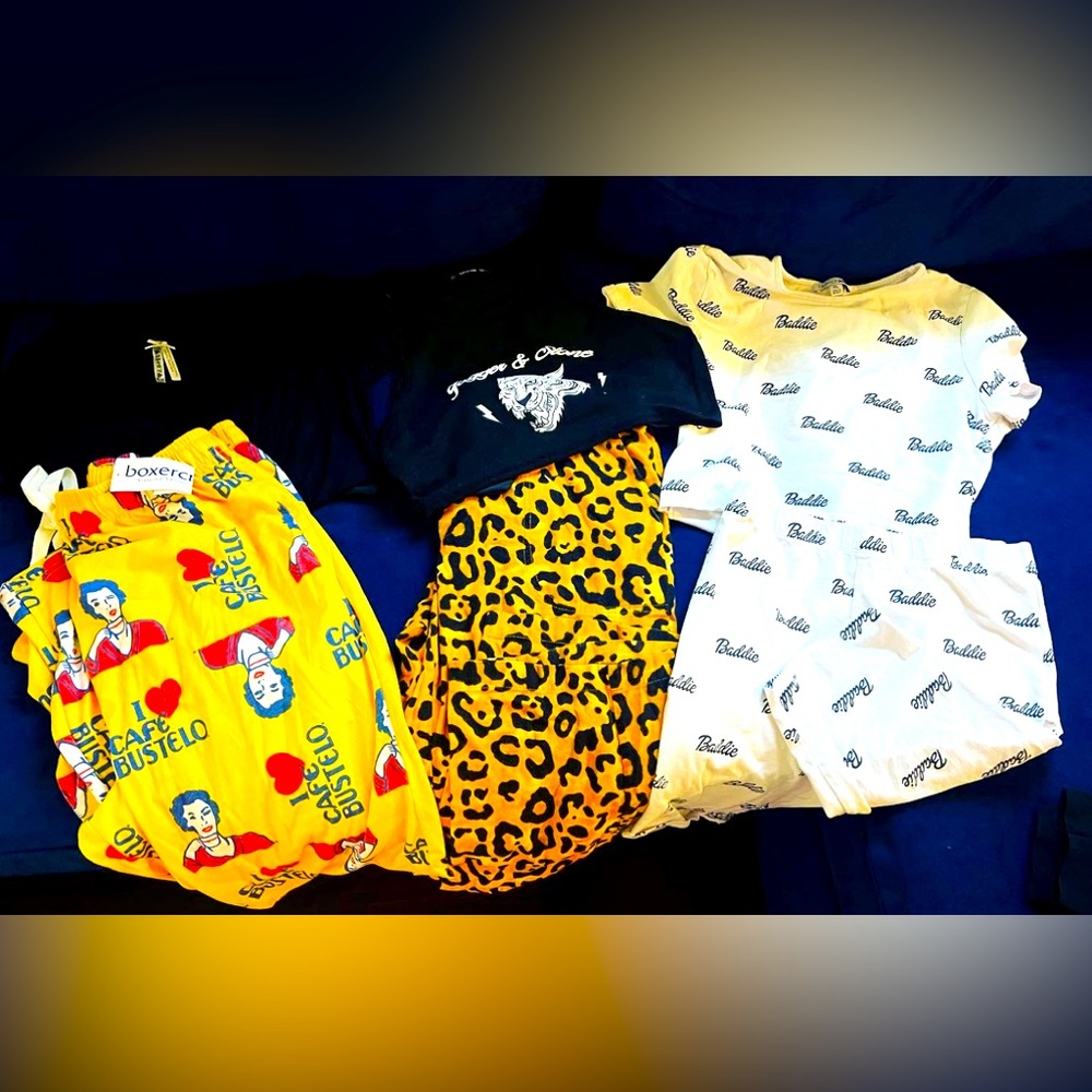 🔥 NWT, NWOT & OTHER COFFEE TIGER POP ART PAJAMA LOUNGE LOT L BOXERCRAFT